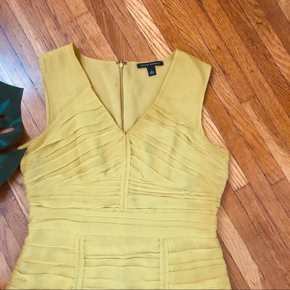 Banana Republic Mustard Color Dress With Ruffles - Picture 2 of 7
